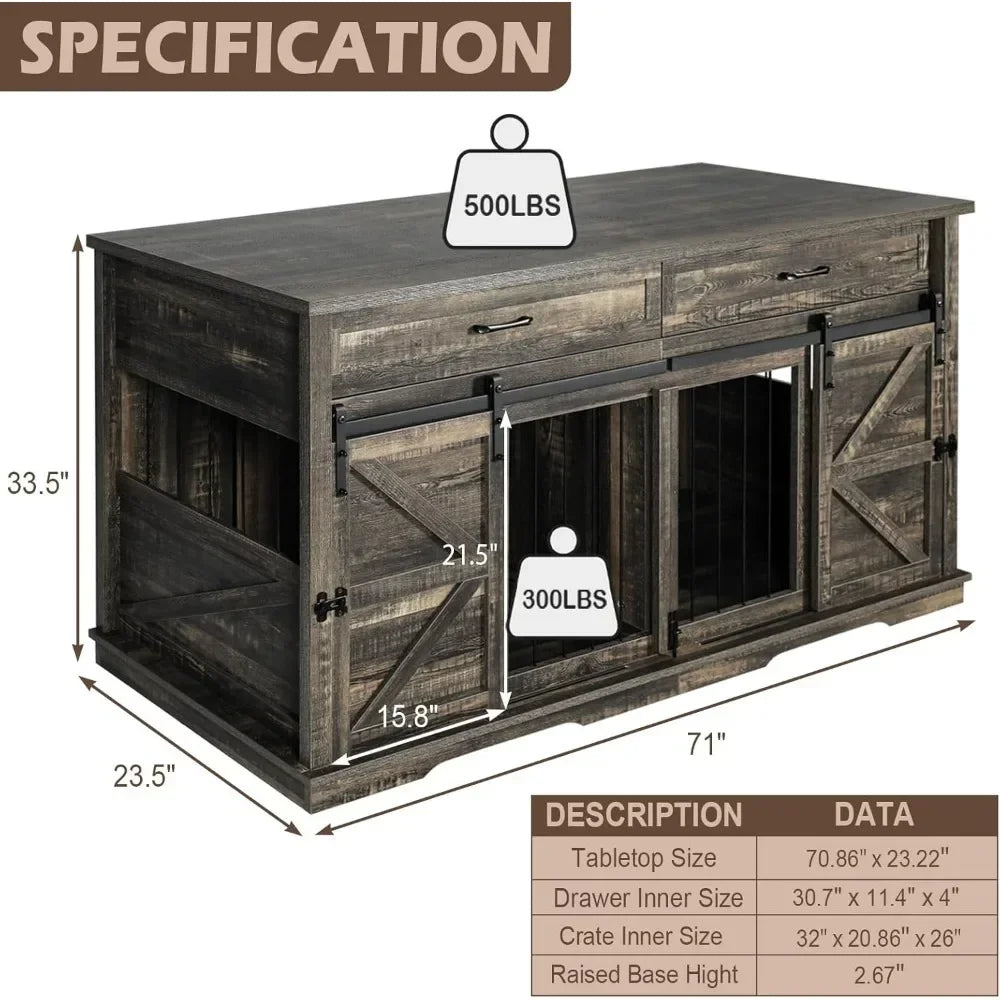 PawPalace: Double Dog Crate & Multi-Functional Kennel Furniture