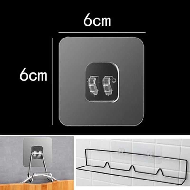 Transparent Self-Adhesive Hanger Wall Storage Rack