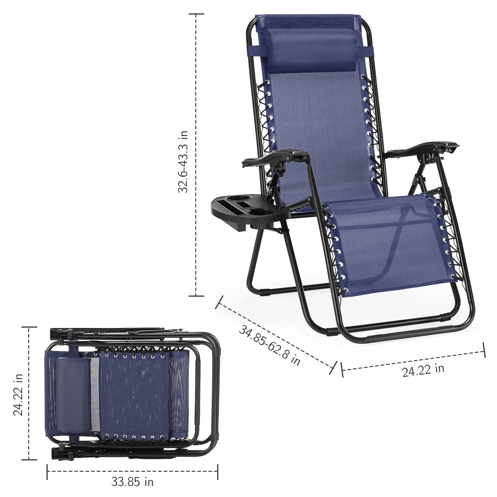 CampZen: Adjustable Zero Gravity Chair Set with Trays