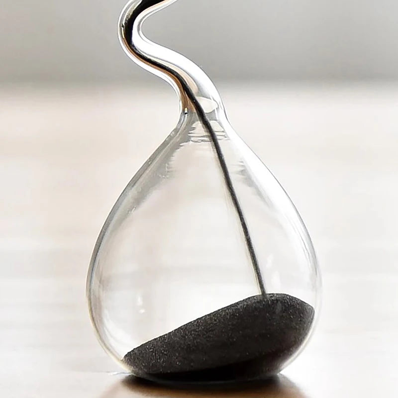 EclipseHour: Modern Black Hourglass Sand Timer