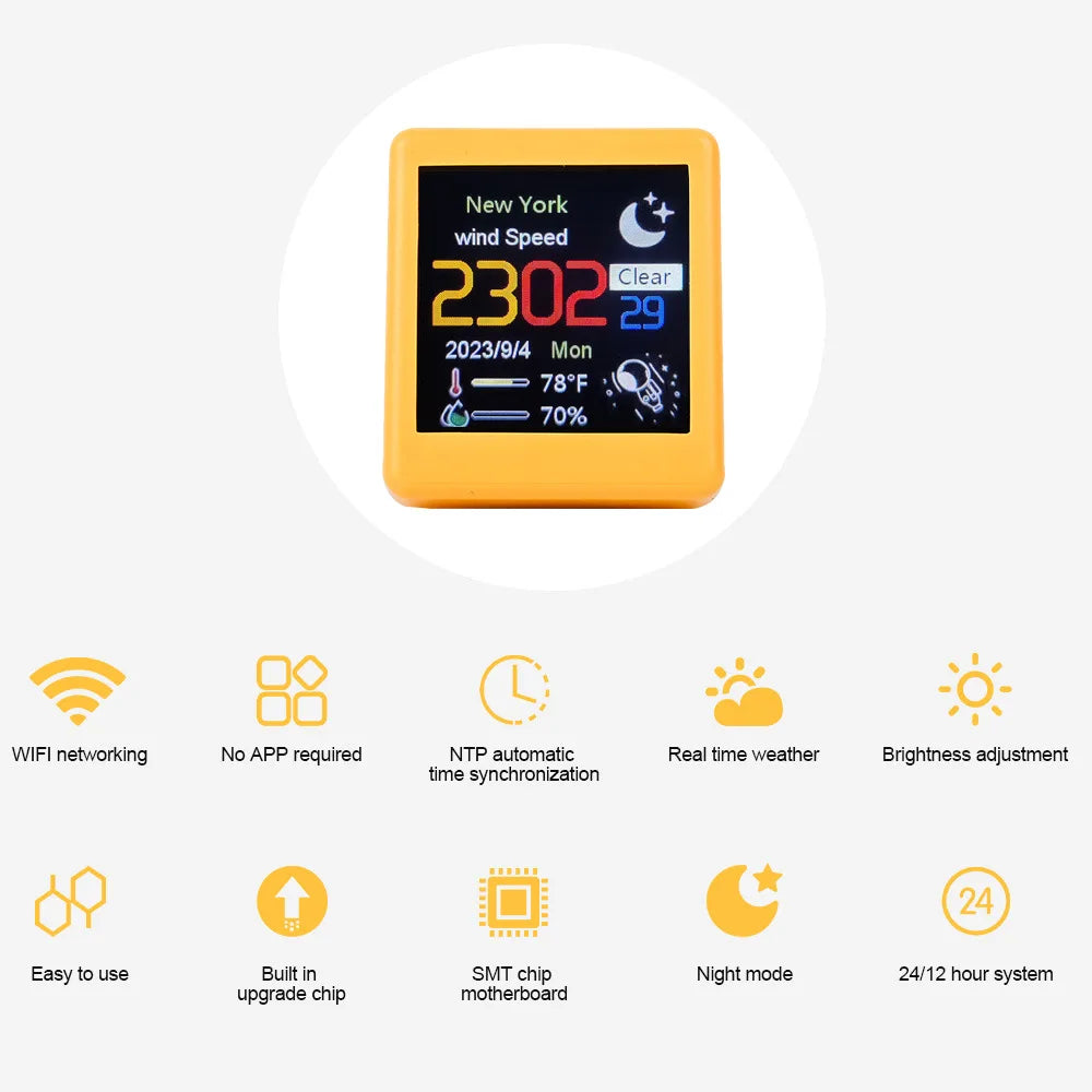 GIFClock Mini: WiFi Weather Display with Pixel Art Fun