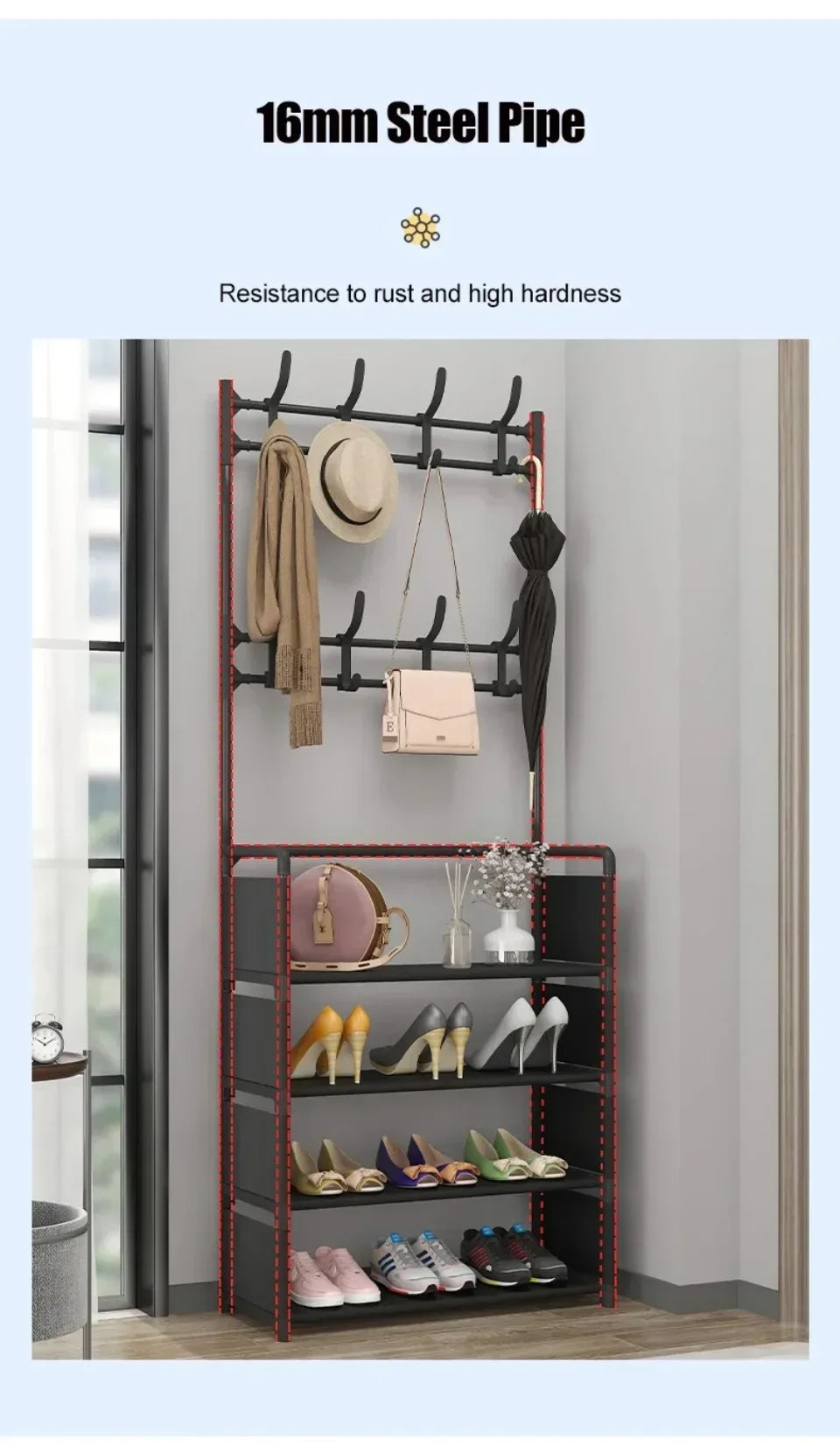 Multi-Layer Clothes Hanger & Shoe Rack
