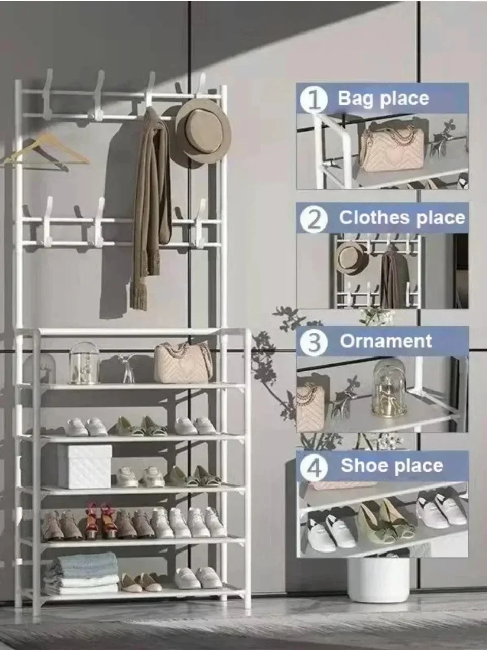Multi-Layer Clothes Hanger & Shoe Rack