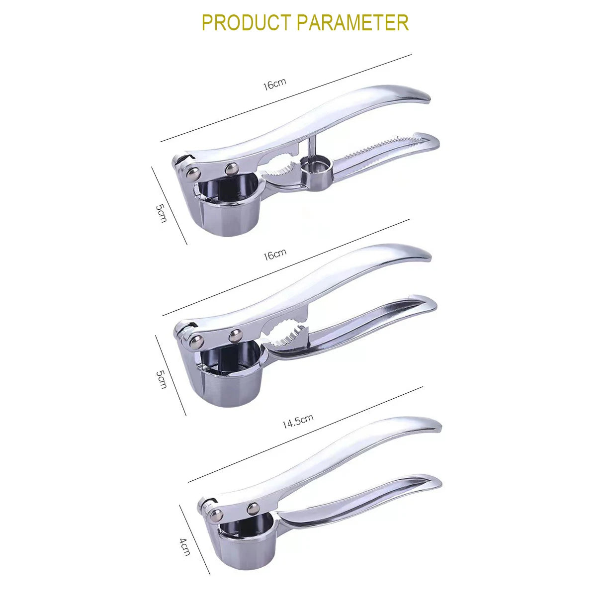Stainless Steel Multifunction Garlic Press