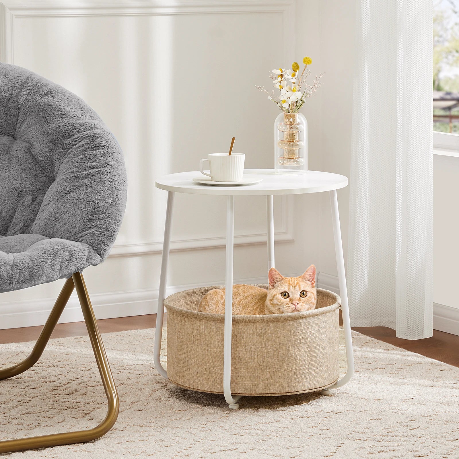 Small Round Steel End Table