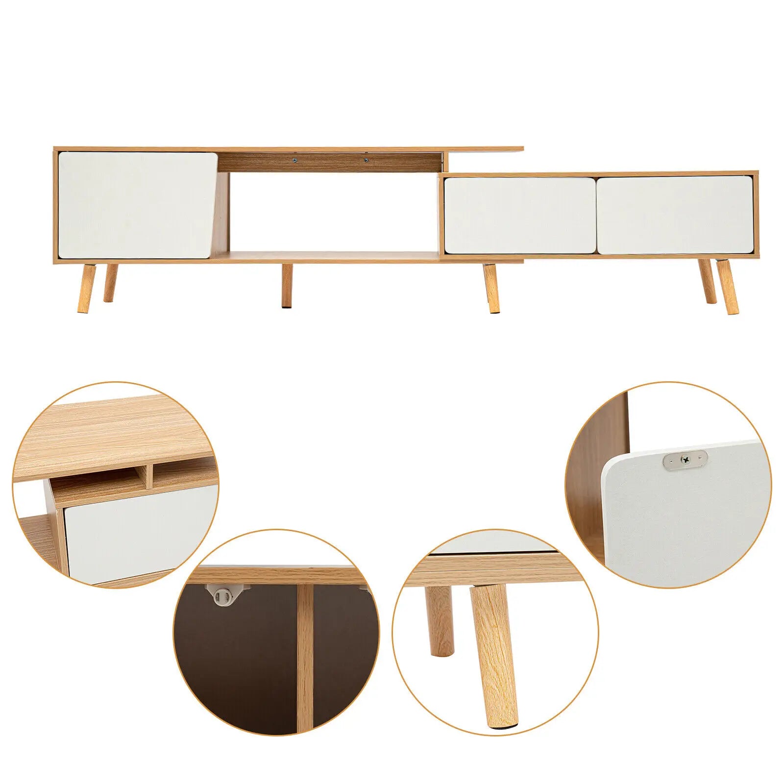 Modern Farmhouse Solid Wood TV Stand