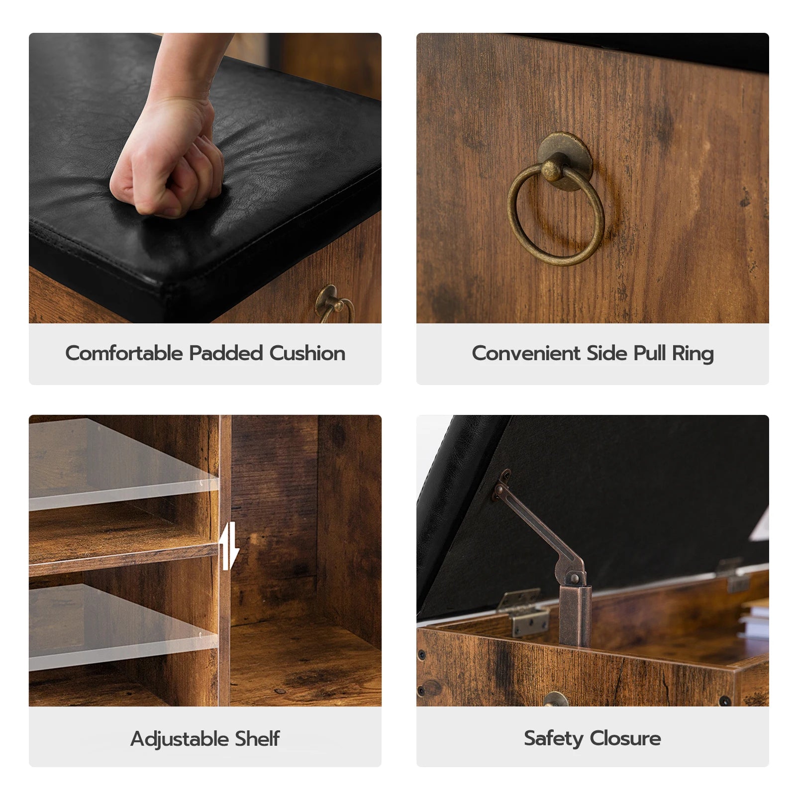 Entryway Bench with Flip-Open Storage