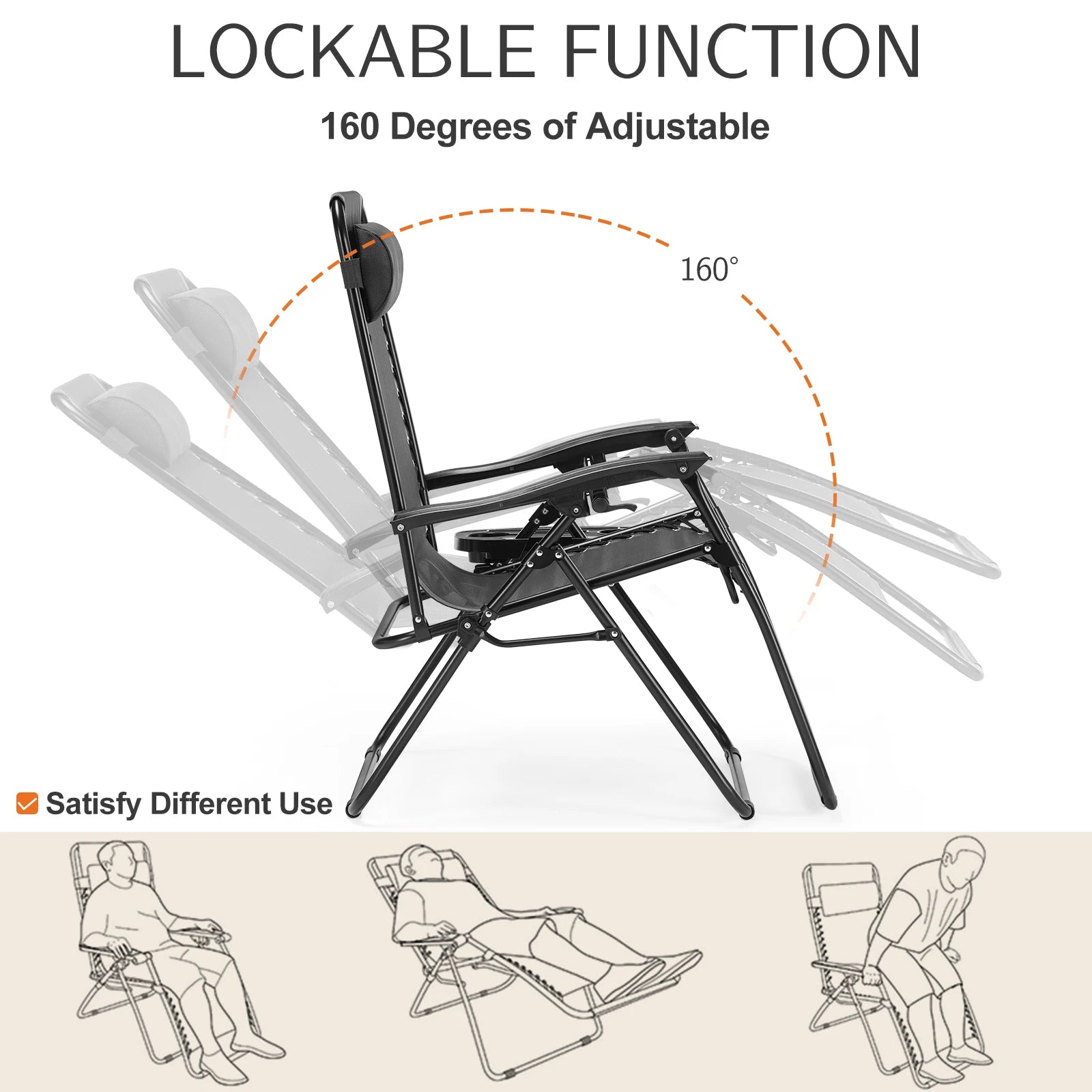 CampZen: Adjustable Zero Gravity Chair Set with Trays