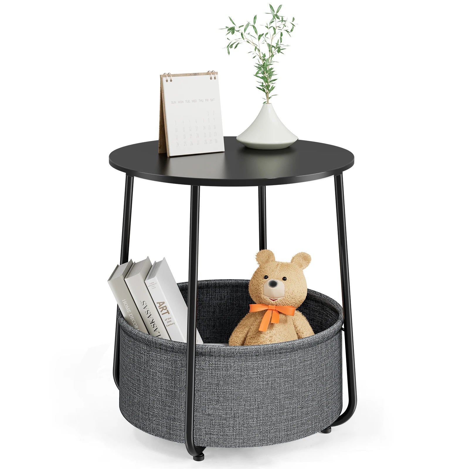 Small Round Steel End Table