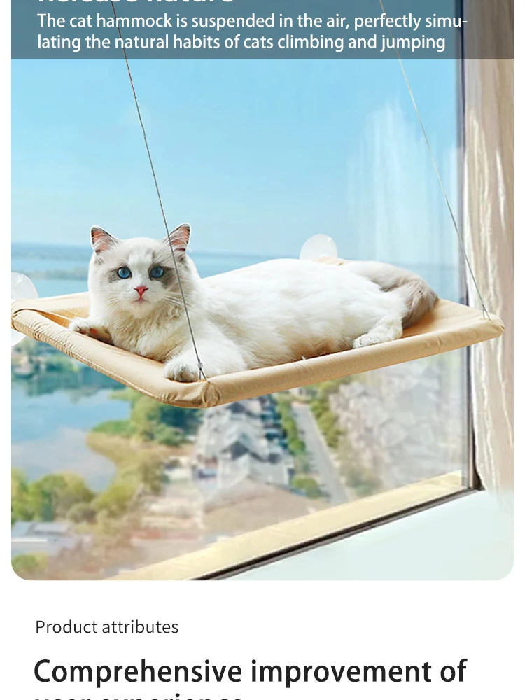 CloudPurr: Ultra-Soft Cat Window Hammock