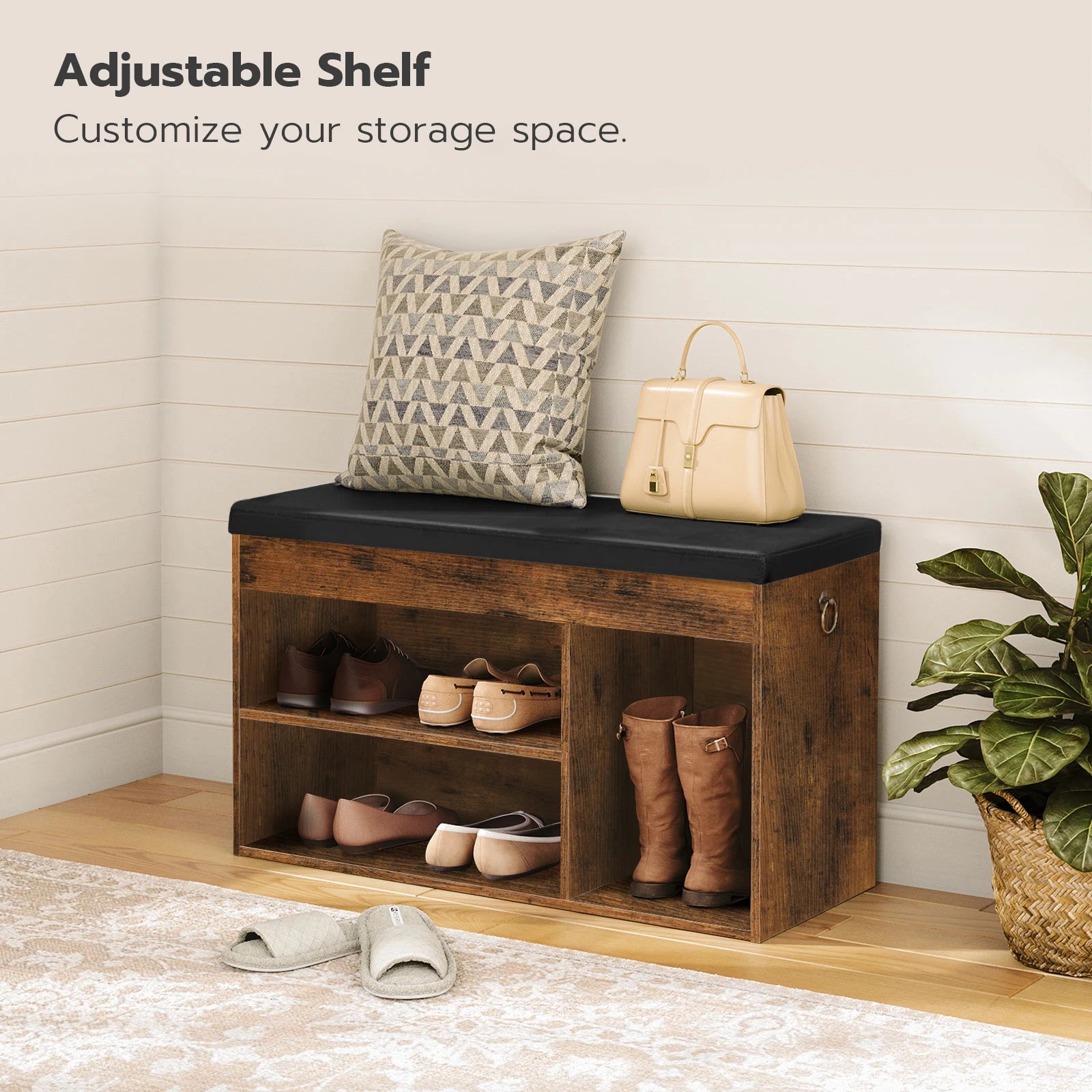 Entryway Bench with Flip-Open Storage