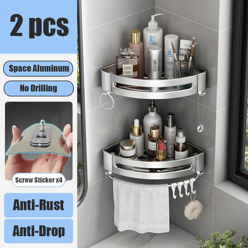 Aluminum Alloy Makeup Storage Organizer Rack