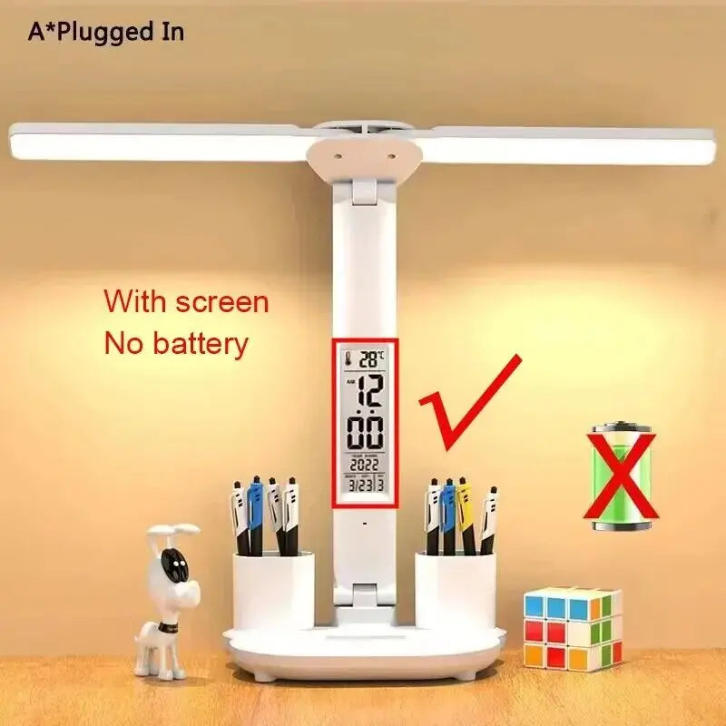 LED Clock Dimmable Desk Lamp