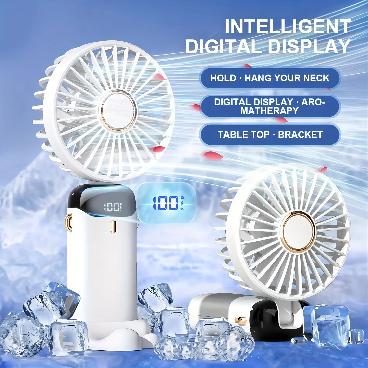 PowerChill: Mini Rechargeable Fans with Display