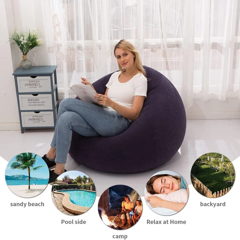 LoungeBliss: Air Sofa Bean Bag for Home & Adventure