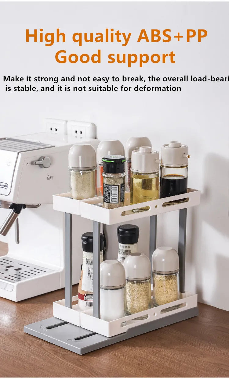 Cupboard Storage Spice Shelf Rotating Organizer
