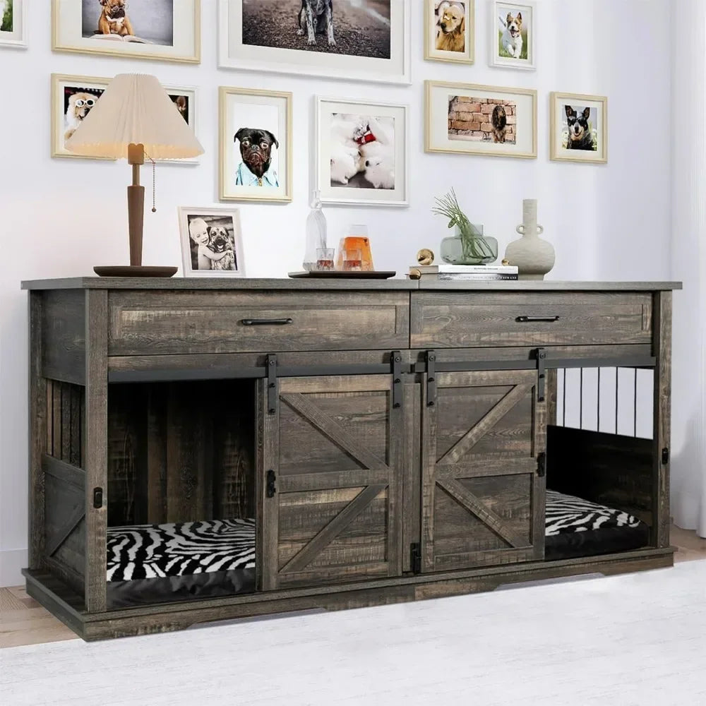 PawPalace: Double Dog Crate & Multi-Functional Kennel Furniture