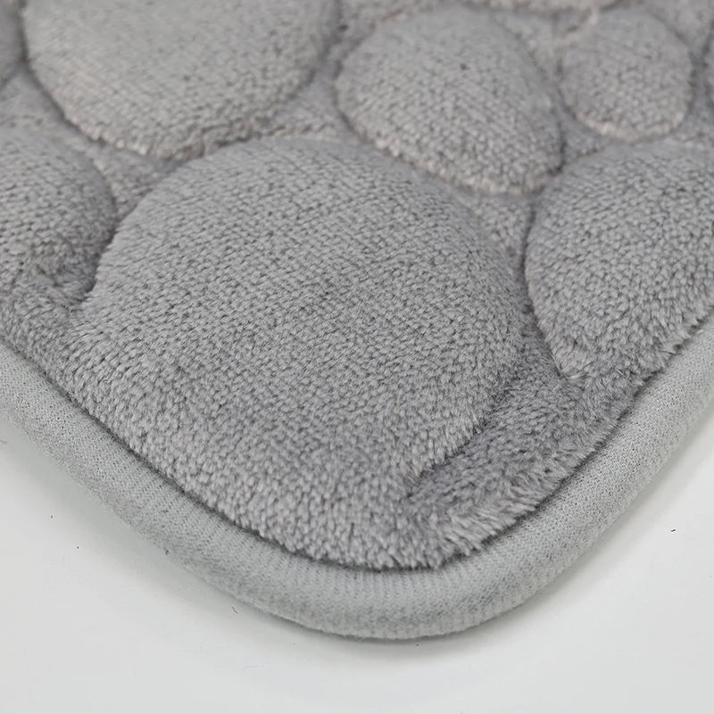 Solid Color Bathroom Floor Mat Three-piece Set