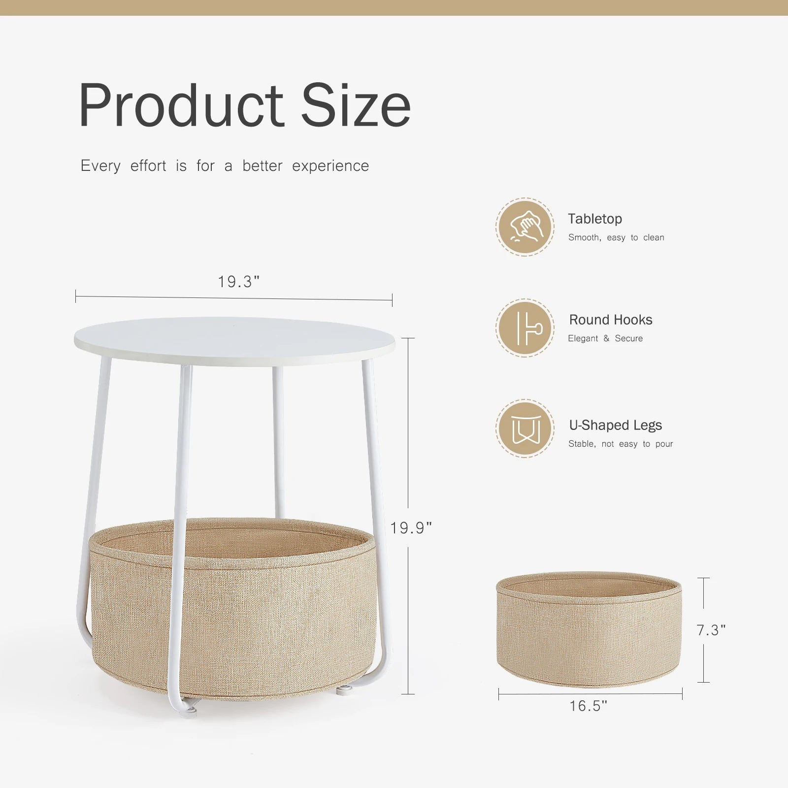 Small Round Steel End Table