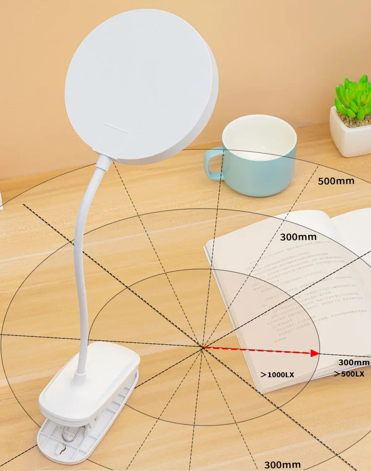 USB Rechargeable LED Table Lamp with Clamp