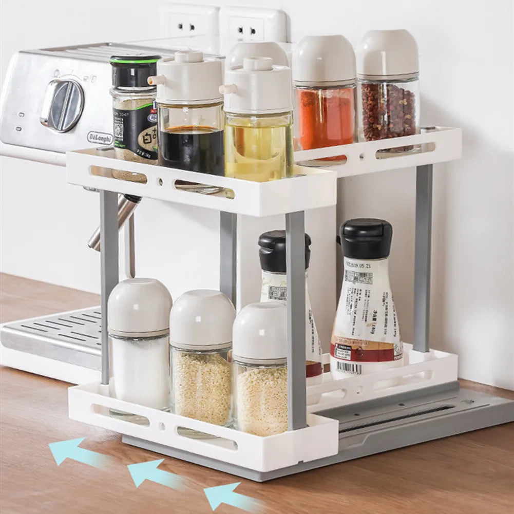 Cupboard Storage Spice Shelf Rotating Organizer