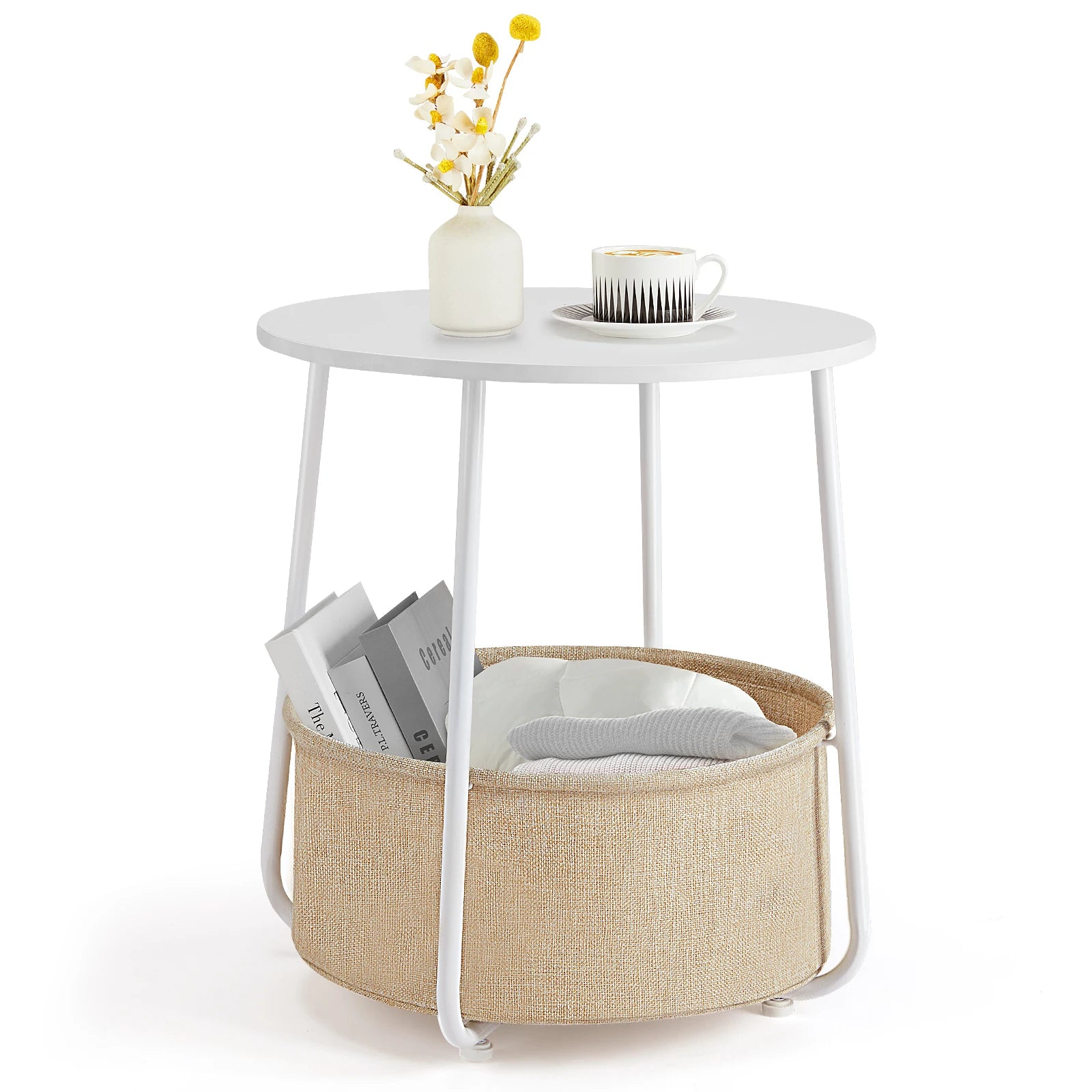Small Round Steel End Table