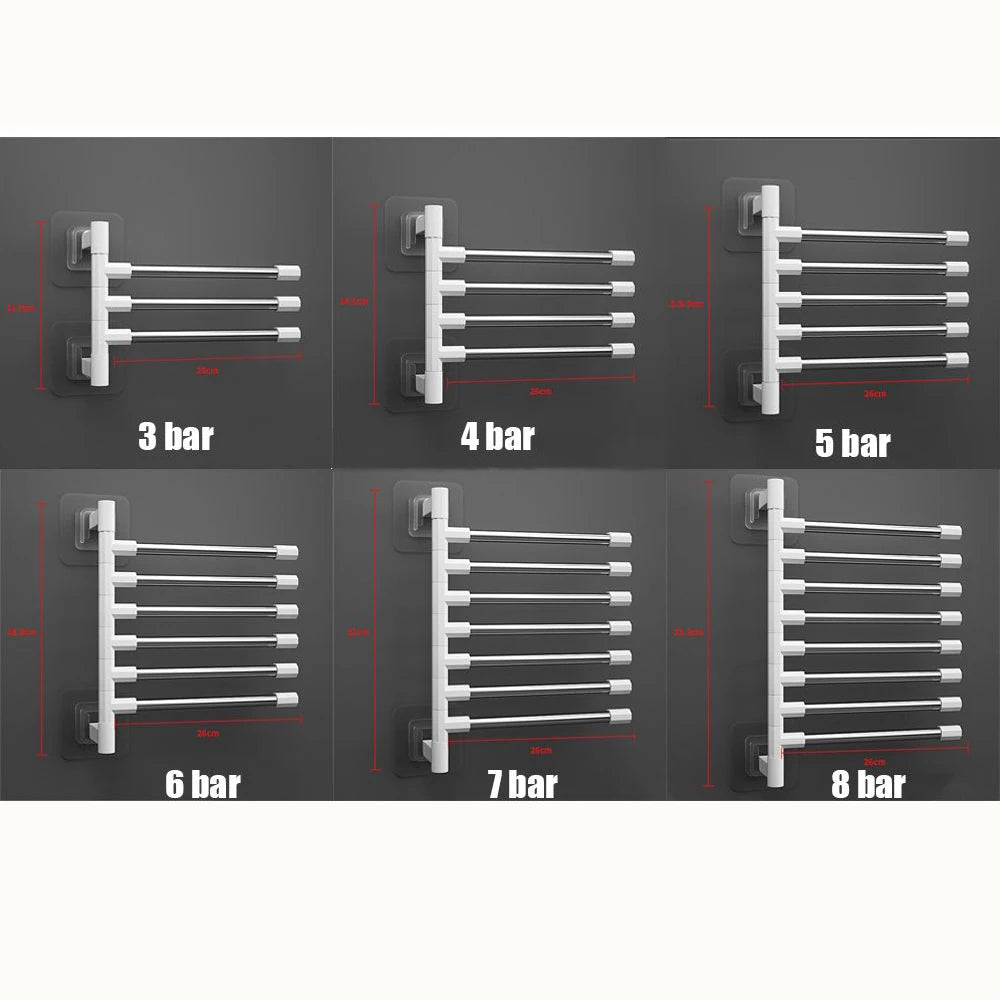 Rotatable Swing Arms Towel Rack