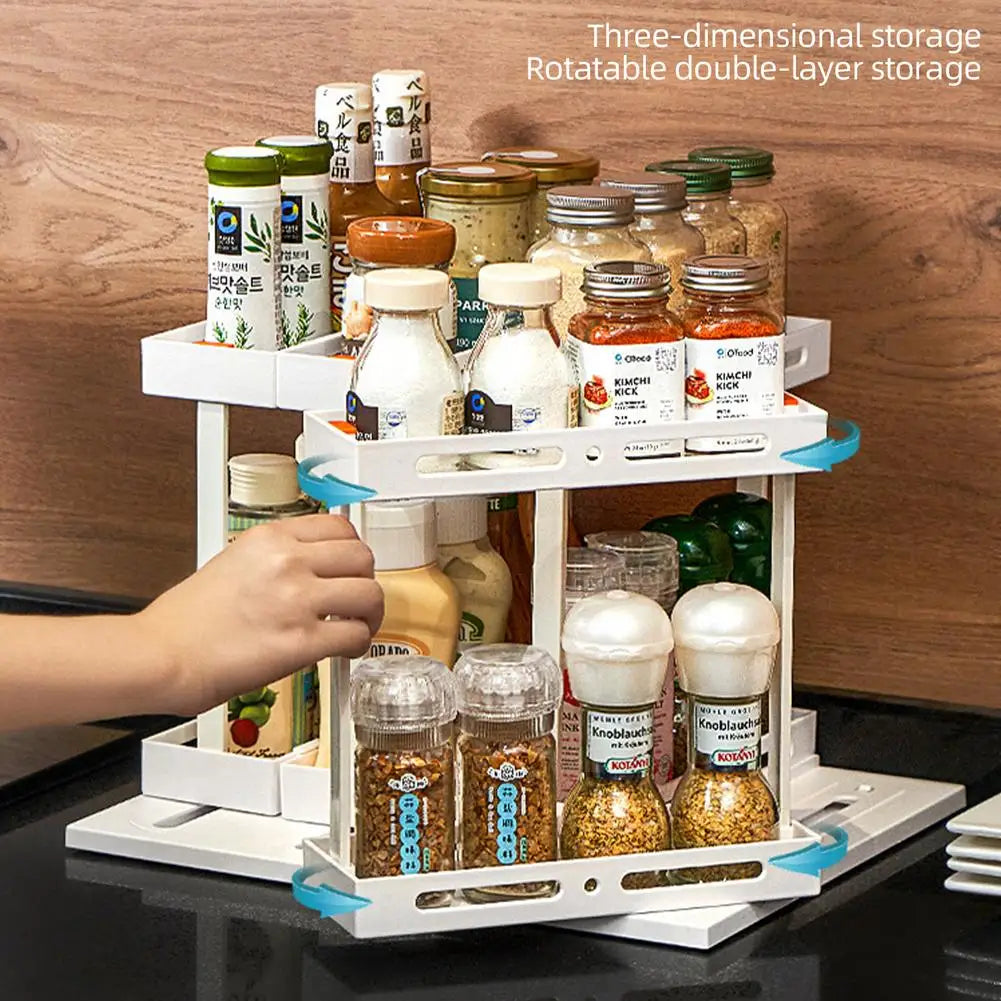Cupboard Storage Spice Shelf Rotating Organizer