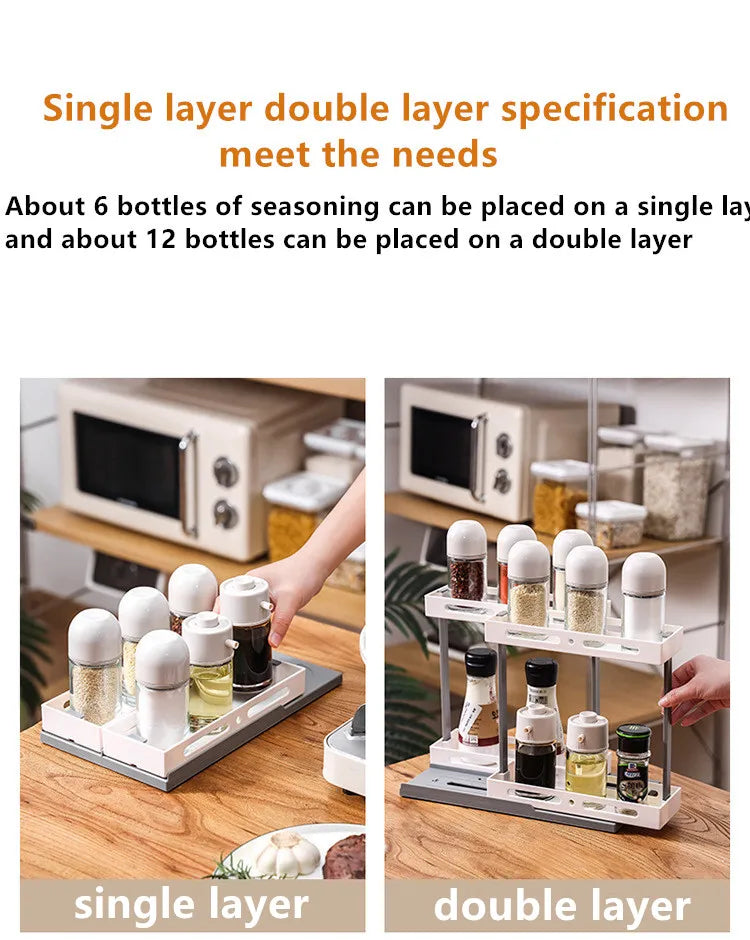 Cupboard Storage Spice Shelf Rotating Organizer