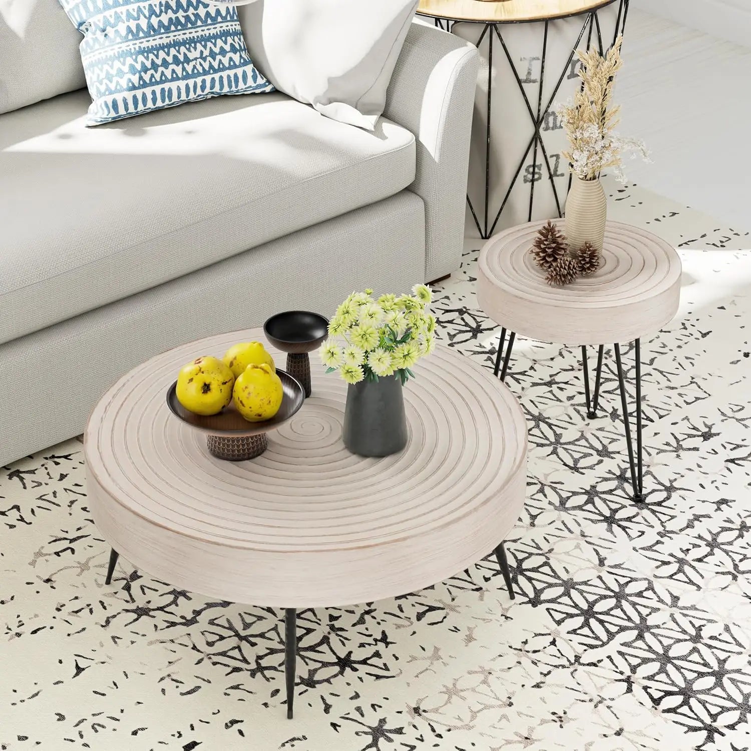 Modern Farmhouse Living Room Coffee Table Set