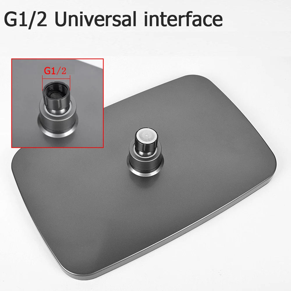 Big Panel Flow Ceiling Mounted Supercharge Shower Head Set
