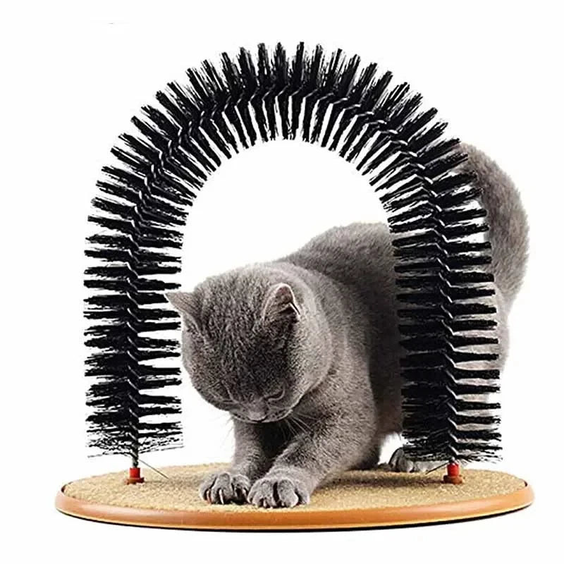 Self-Grooming Cat Arch with Scratch Pad
