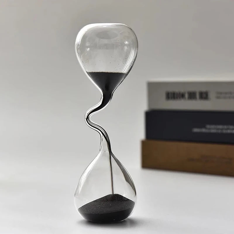 EclipseHour: Modern Black Hourglass Sand Timer