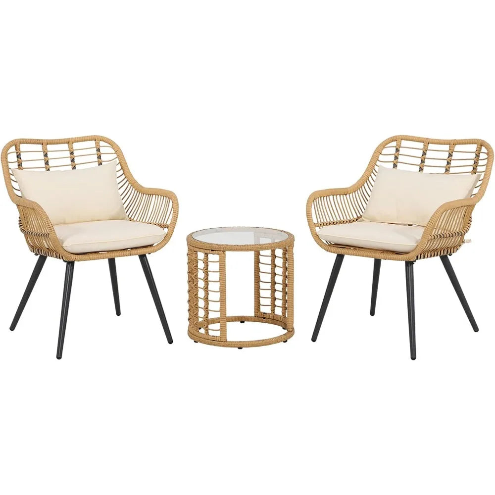 WickerEase: Outdoor Furniture Set for Balcony & Porch