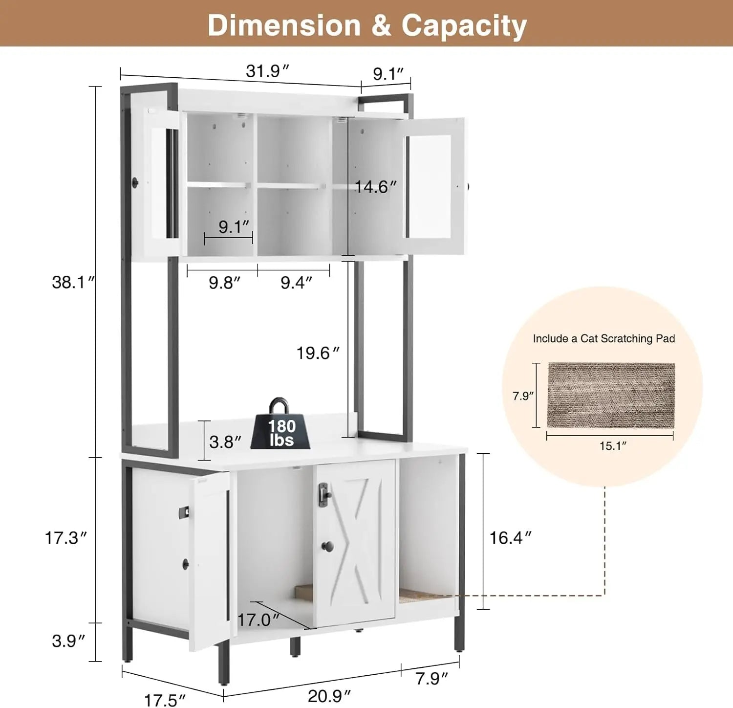 MeowDen: Stylish Cat Litter Box Enclosure & Storage Cabinet