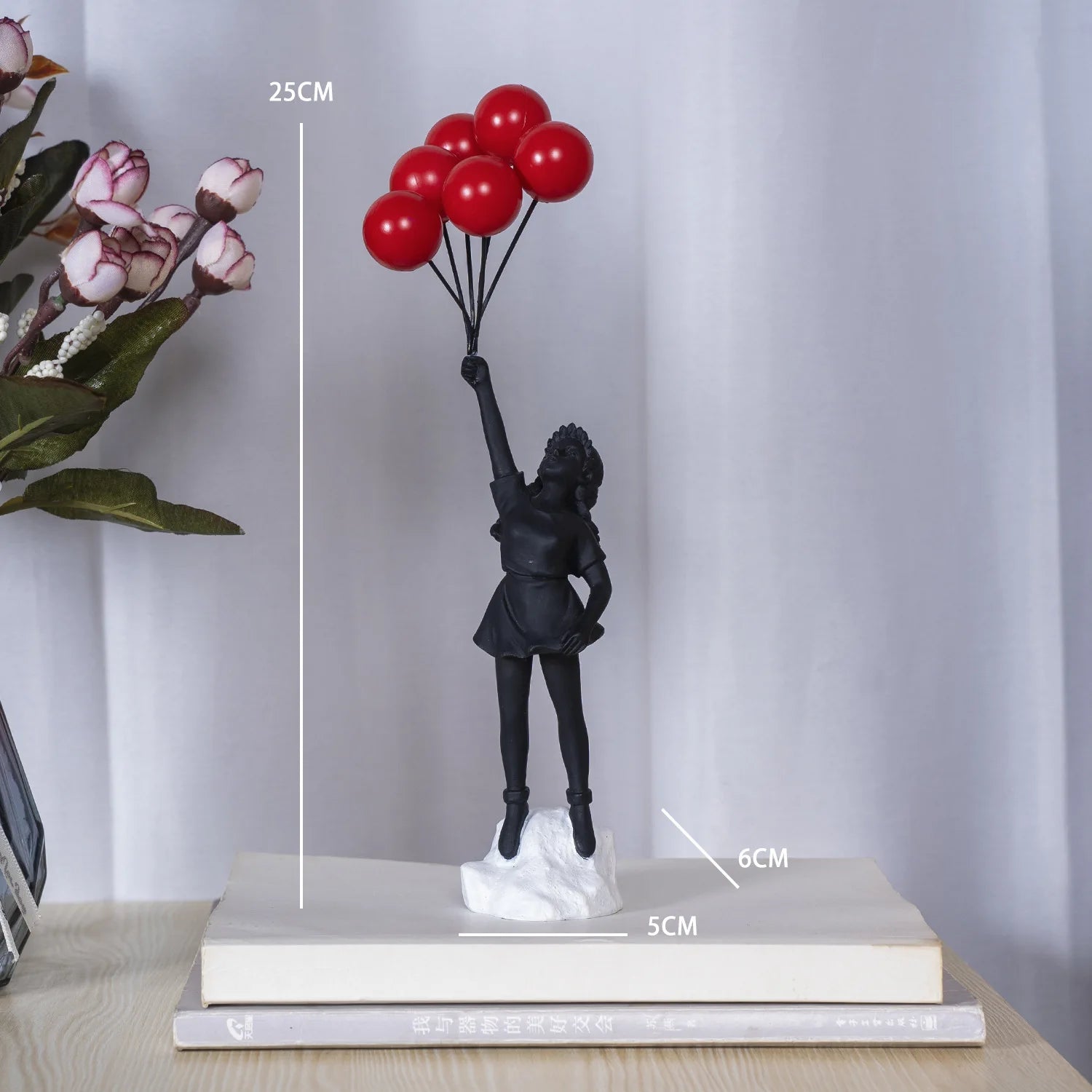 Lifted Grace: Modern Balloon Girl Figurine