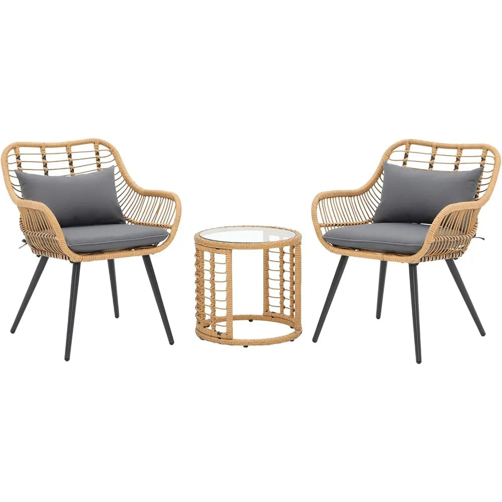 WickerEase: Outdoor Furniture Set for Balcony & Porch