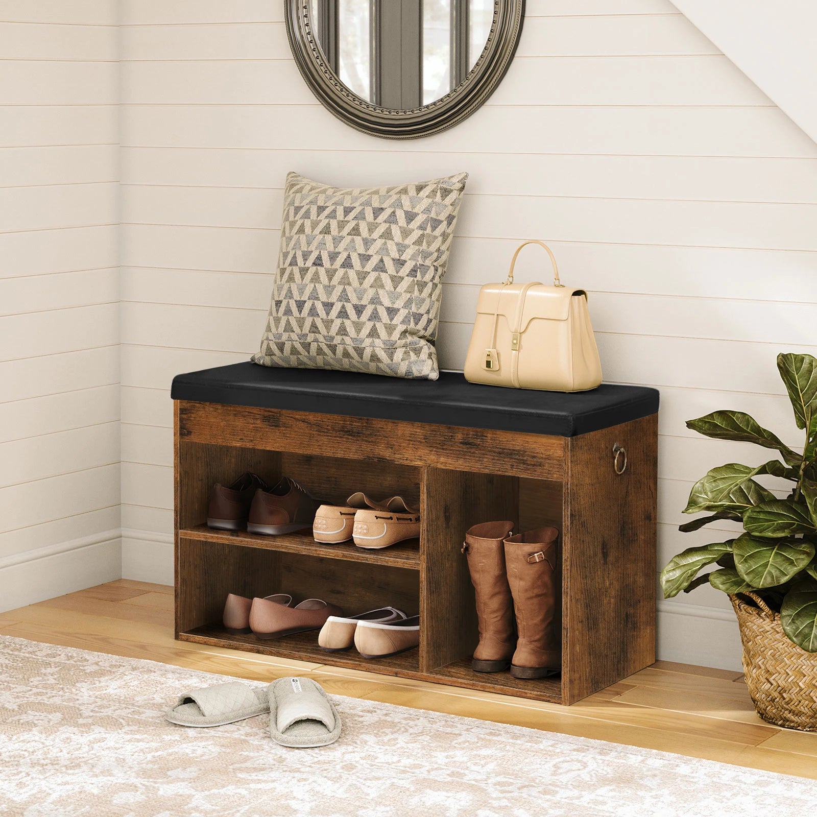 Entryway Bench with Flip-Open Storage