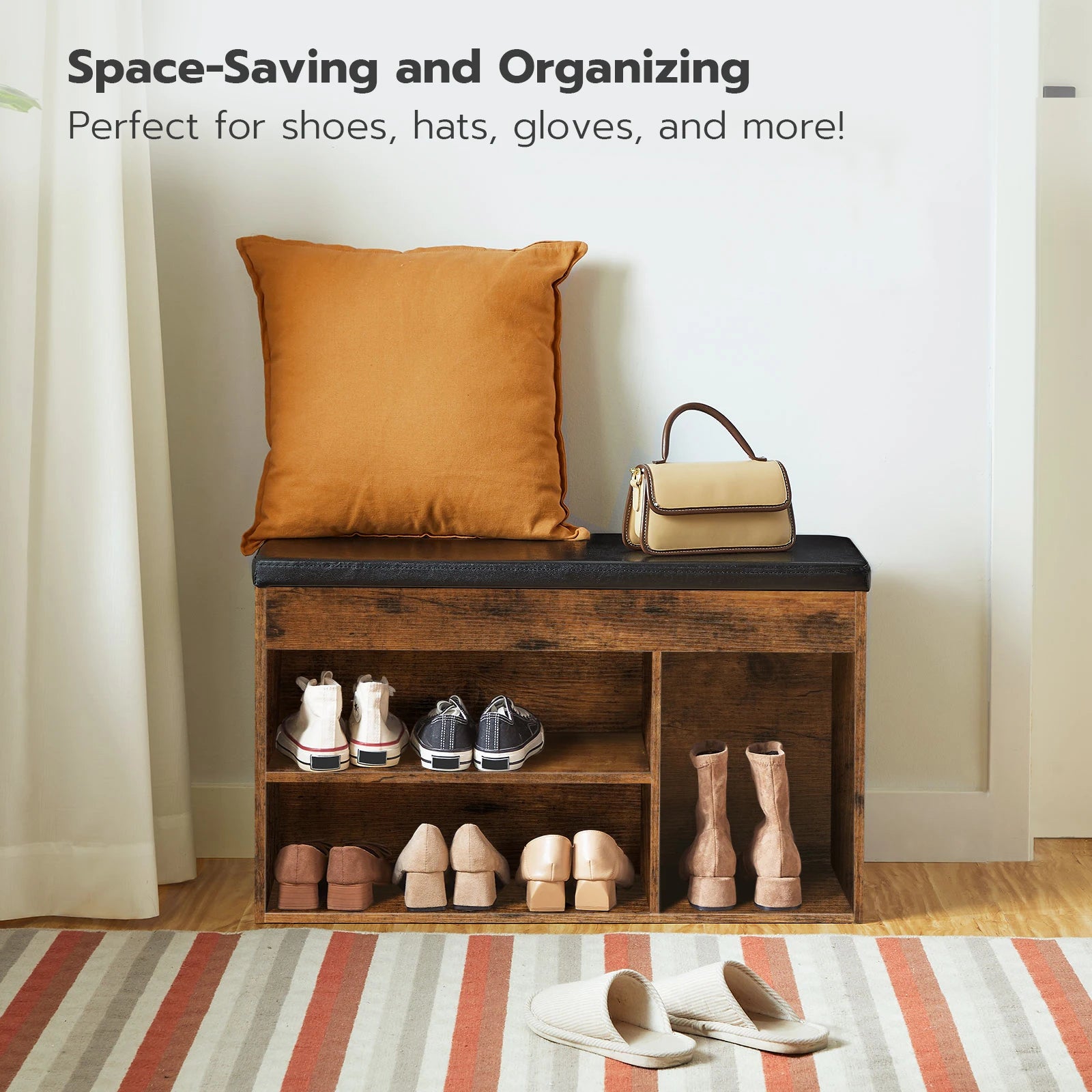 Entryway Bench with Flip-Open Storage
