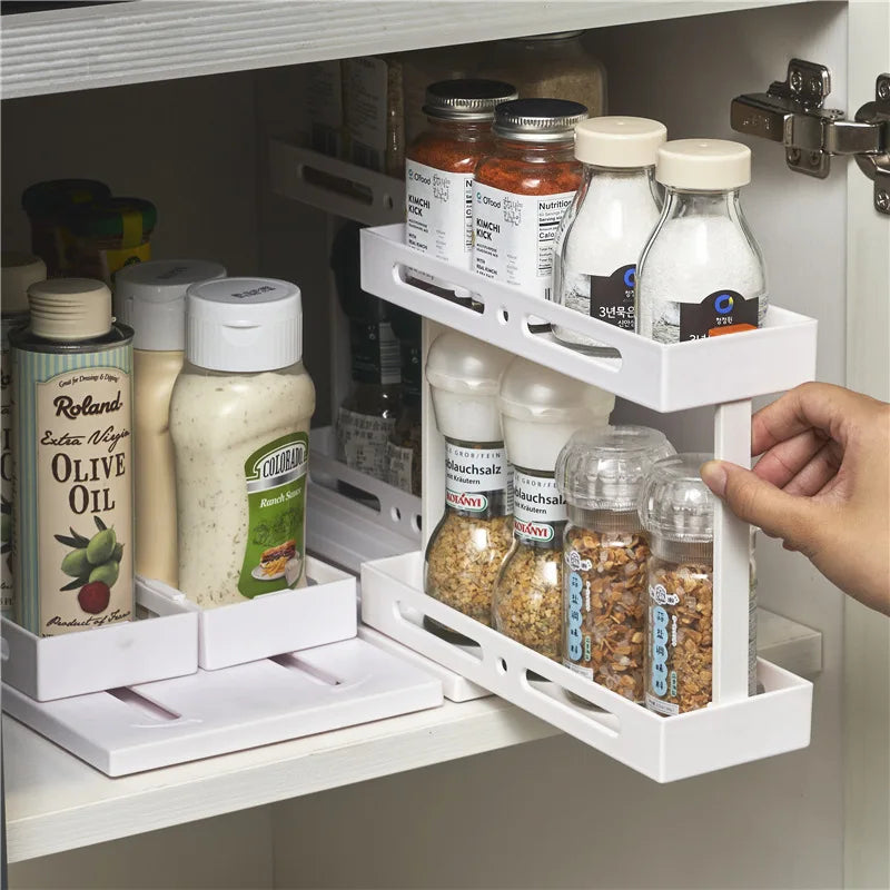 Cupboard Storage Spice Shelf Rotating Organizer