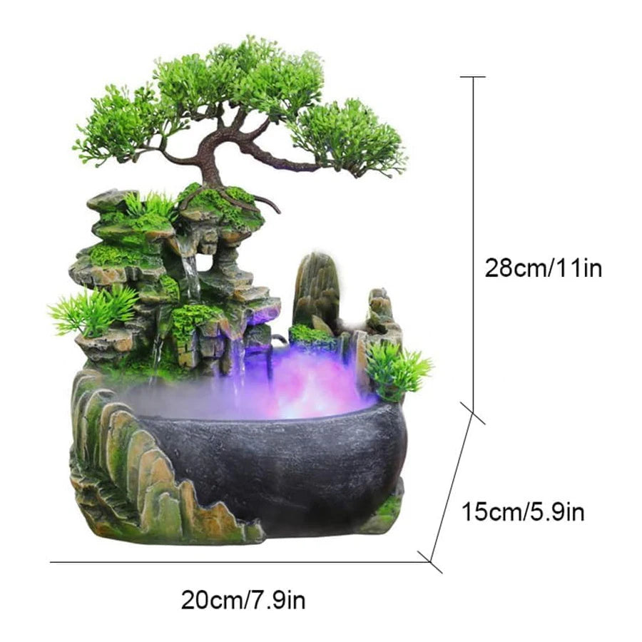 CalmCascade: Tabletop Water Feature with Soothing Lights