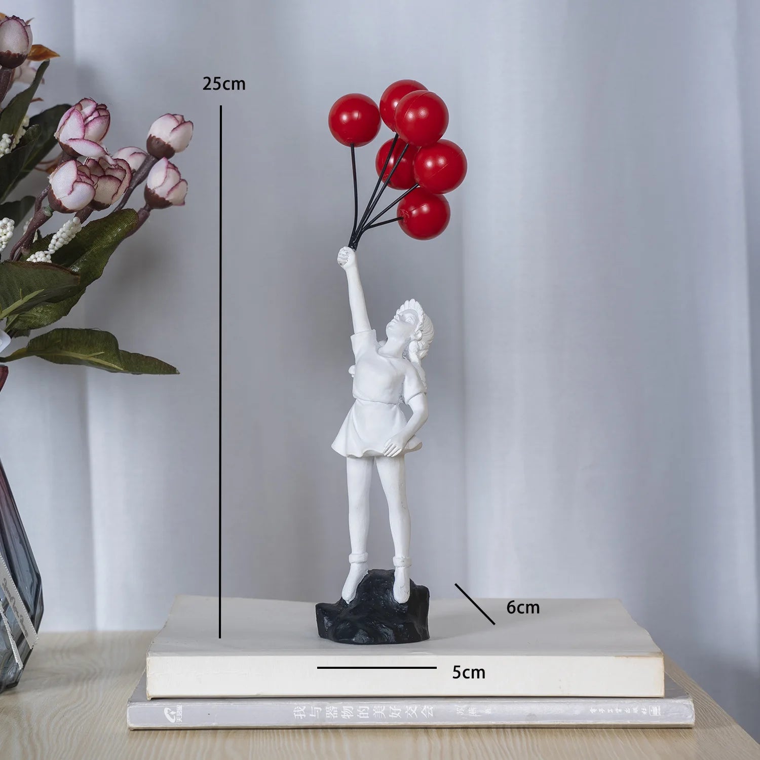 Lifted Grace: Modern Balloon Girl Figurine