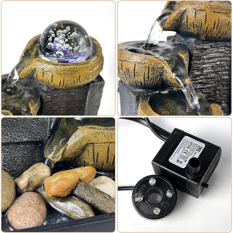 CalmCascade: Tabletop Water Feature with Soothing Lights