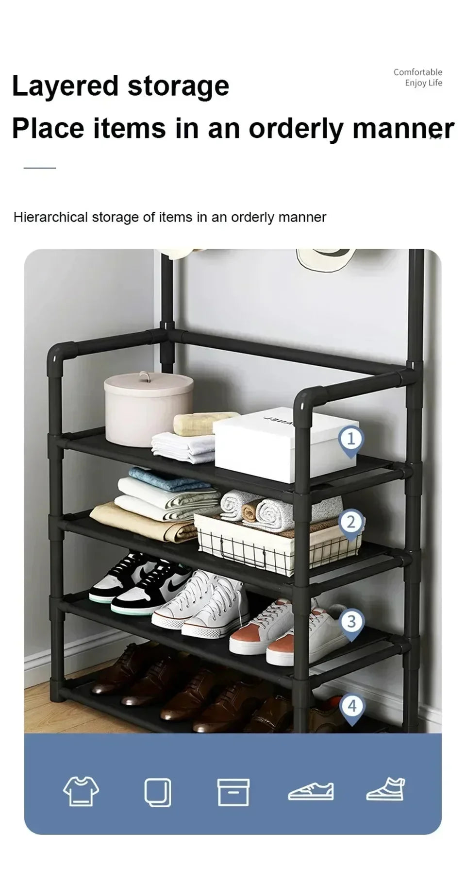 Multi-Layer Clothes Hanger & Shoe Rack