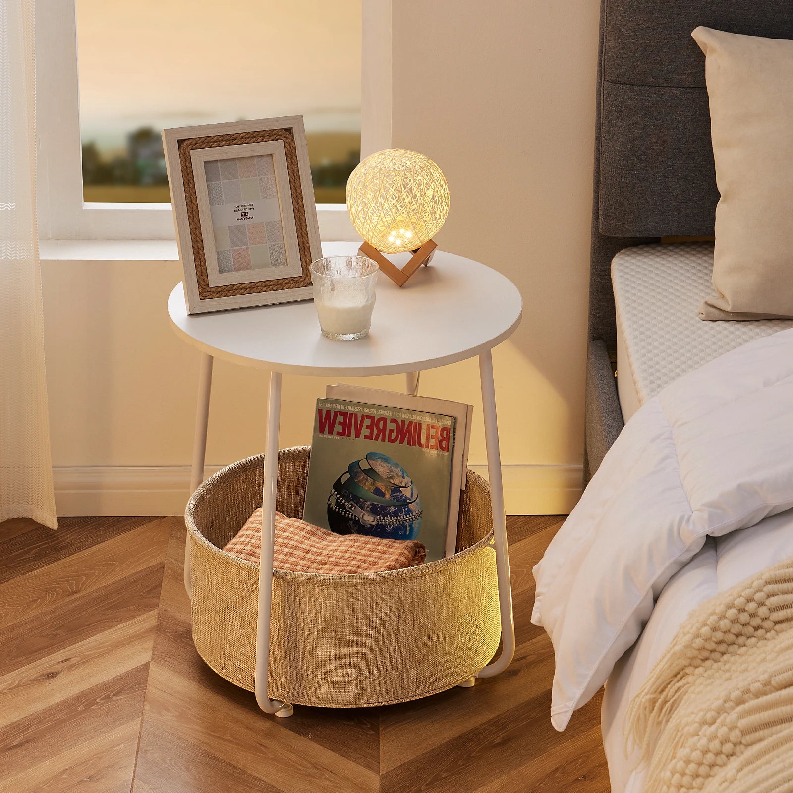 Small Round Steel End Table