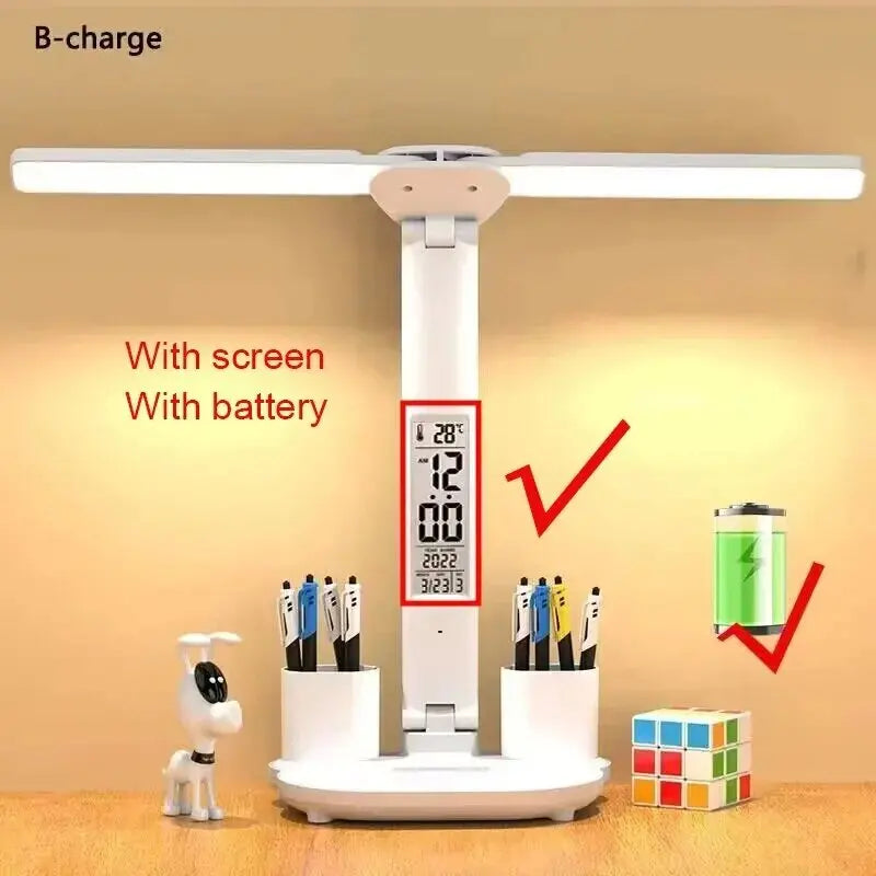 LED Clock Dimmable Desk Lamp