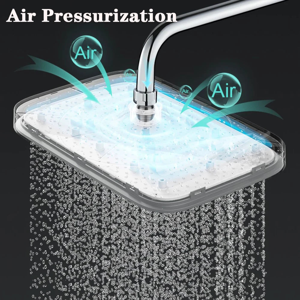 Big Panel Flow Ceiling Mounted Supercharge Shower Head Set