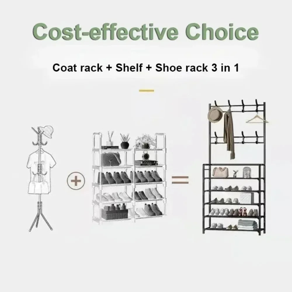 Multi-Layer Clothes Hanger & Shoe Rack
