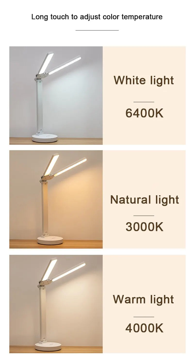 LED Clock Dimmable Desk Lamp