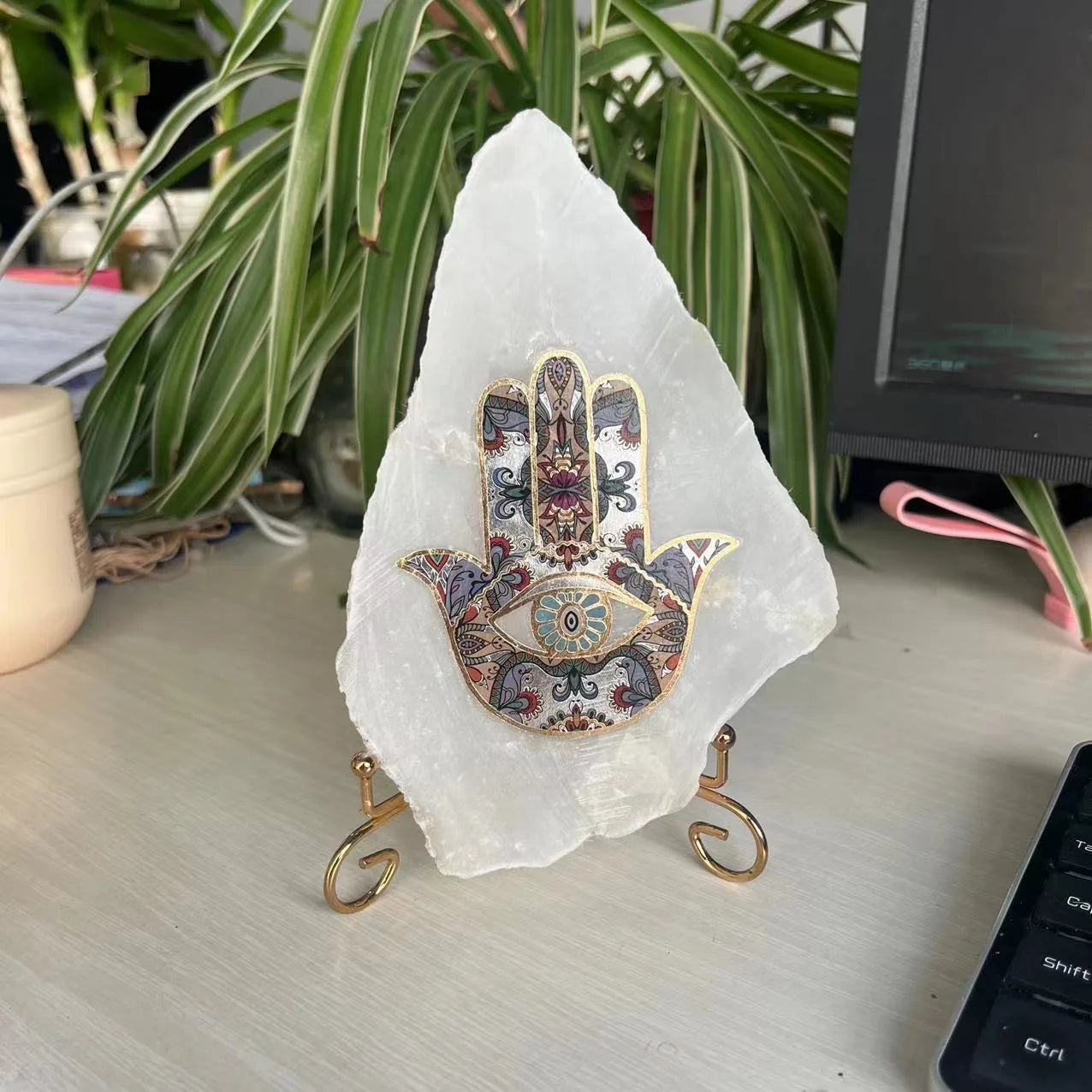 Selenite Fatima Charging Plate for Cleansing, Healing, and Feng Shui
